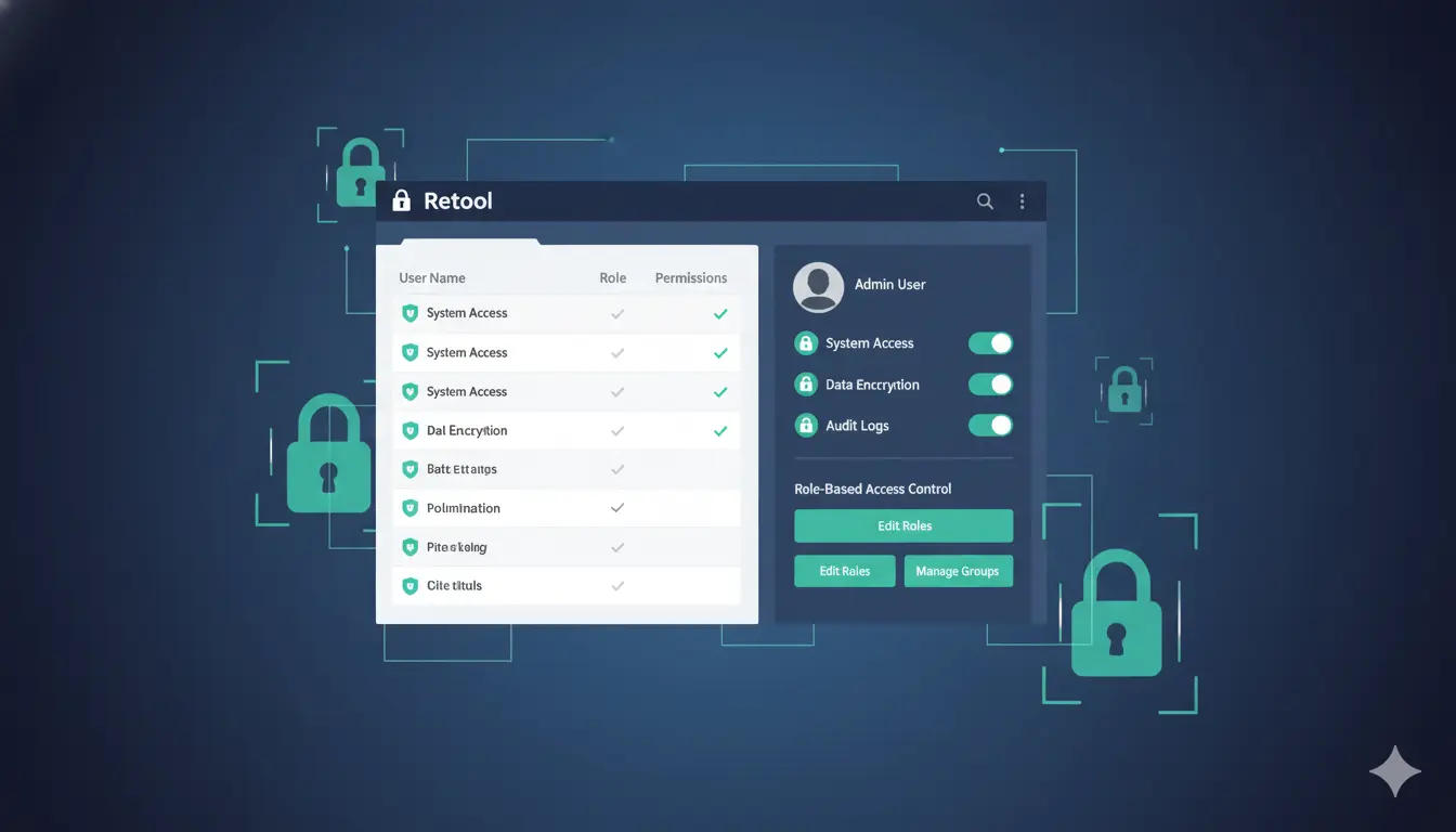 Retool security settings dashboard showing permission controls
